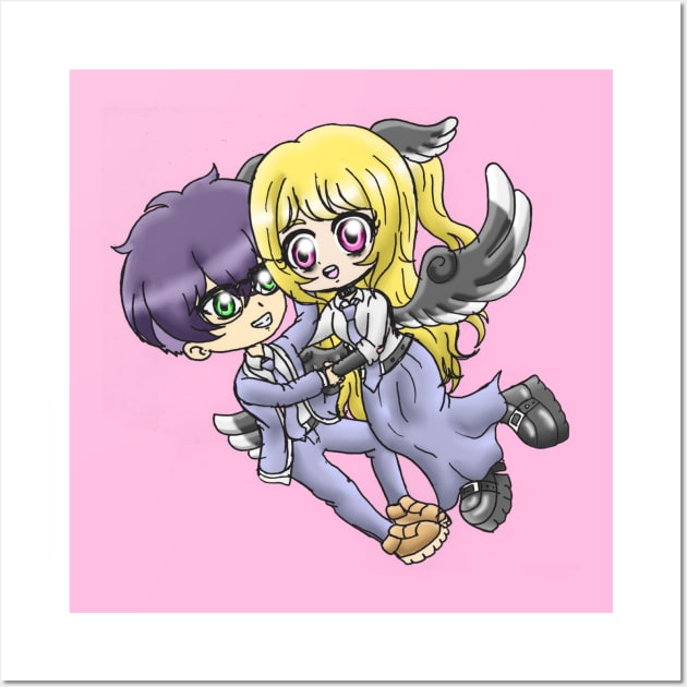 CHIBI ANIME  ADIPATI AND ANGGINA Wall Art by MIZART